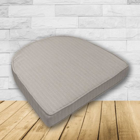 Cushion for wicker patio chairs, contoured or rounded at the back, Designed specifically for outdoor wicker patio chairs.