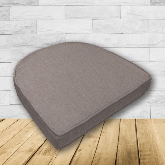 Cushion for wicker patio chairs, contoured or rounded at the back, Designed specifically for outdoor wicker patio chairs.