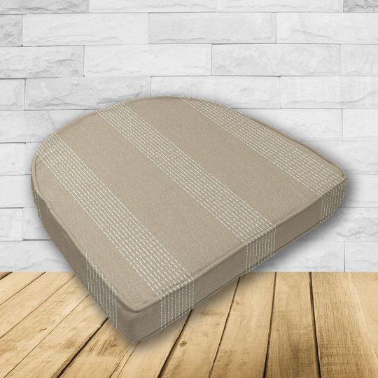 Wicker Patio Chair Cushions with a rounded back Boxed Double Piped Patio Dining Chair Seat Pad or Seat Cushion from Cascadia Outdoor Cushions