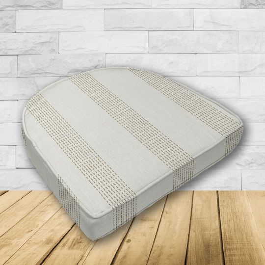 Wicker Patio Chair Cushions with a rounded back Boxed Double Piped Patio Dining Chair Seat Pad or Seat Cushion from Cascadia Outdoor Cushions