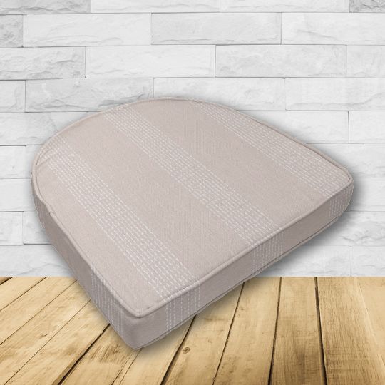 Wicker Patio Chair Cushions with a rounded back Boxed Double Piped Patio Dining Chair Seat Pad or Seat Cushion from Cascadia Outdoor Cushions