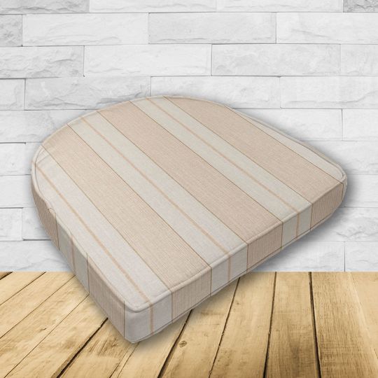Wicker Patio Chair Cushions with a rounded back Boxed Double Piped Patio Dining Chair Seat Pad or Seat Cushion from Cascadia Outdoor Cushions