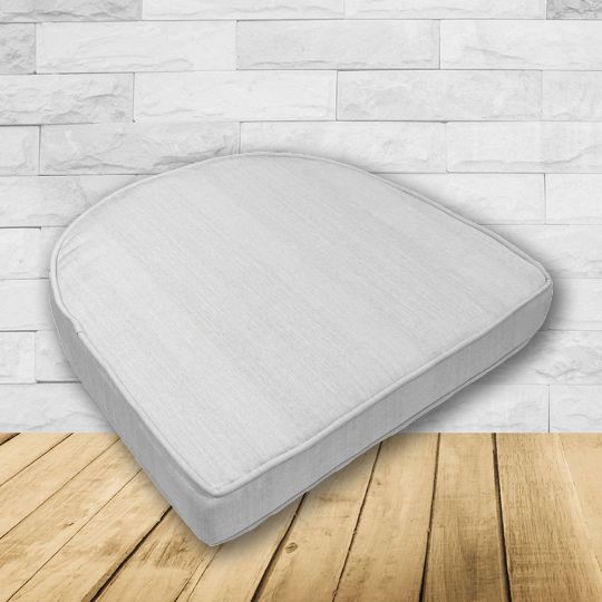 Wicker Patio Chair Cushions with a rounded back Boxed Double Piped Patio Dining Chair Seat Pad or Seat Cushion from Cascadia Outdoor Cushions