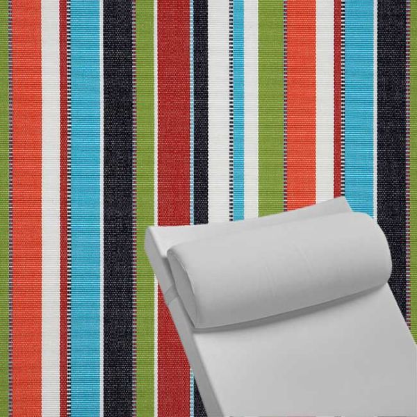 Contoured Outdoor Head Rest Pillow in Carousel Confetti Sunbrella® Fabric