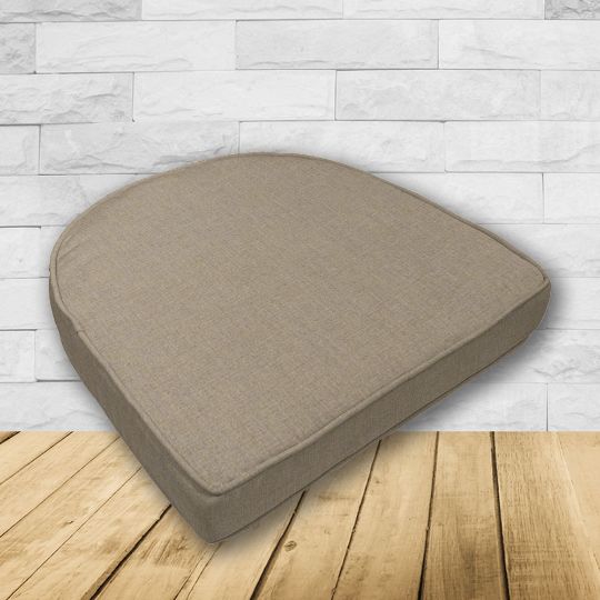 Wicker Patio Chair Cushions with a rounded back Boxed Double Piped Patio Dining Chair Seat Pad or Seat Cushion from Cascadia Outdoor Cushions