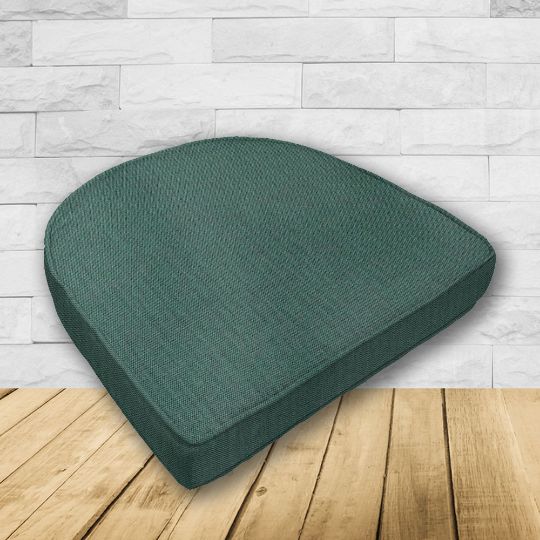 Wicker Patio Chair Cushions with a rounded back Boxed Double Piped Patio Dining Chair Seat Pad or Seat Cushion from Cascadia Outdoor Cushions