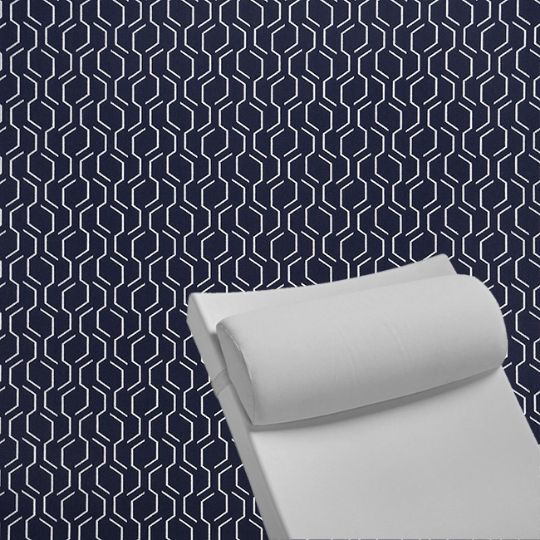 Contoured Outdoor Head Rest Pillow in Adaption Indigo Sunbrella® Fabric