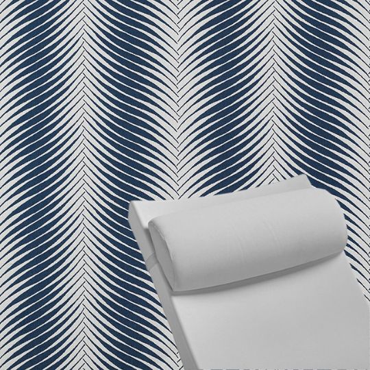 Contoured Outdoor Head Rest Pillow in Clock Out Indigo Sunbrella® Fabric