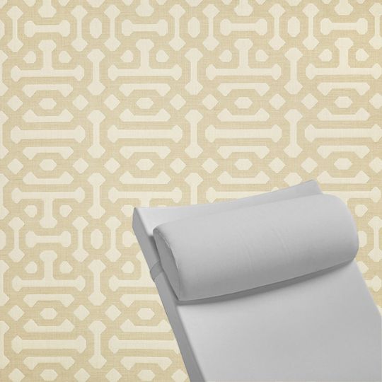 Contoured Outdoor Head Rest Pillow in Fretwork Flax Sunbrella® Fabric