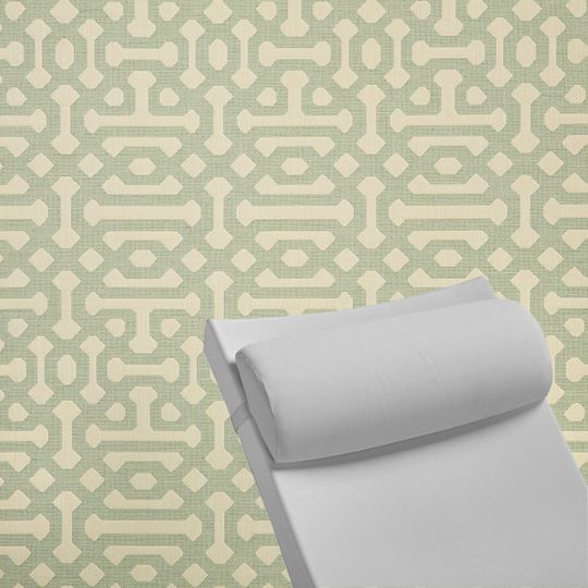 Contoured Outdoor Head Rest Pillow in Fretwork Mist Sunbrella® Fabric