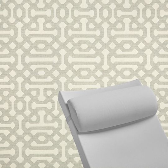 Contoured Outdoor Head Rest Pillow in Fretwork Pewter Sunbrella® Fabric