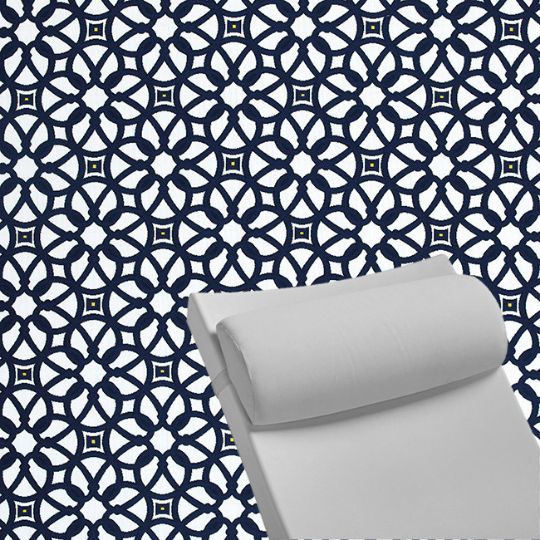 Contoured Outdoor Head Rest Pillow in Luxe Indigo Sunbrella® Fabric