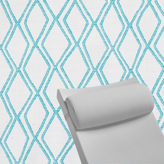 Contoured Outdoor Head Rest Pillow in Voyage Breeze Sunbrella® Fabric