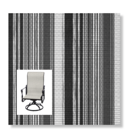 Twitchell Textilene Sunsure Brazen Onyx Patio Chair Replacement Sling Fabric