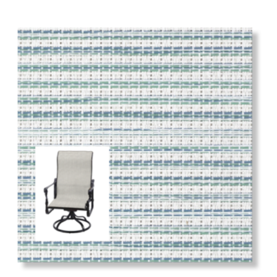 Twitchell Textilene Sunsure Tremor Lagoon  Patio Chair Replacement Sling Fabric
