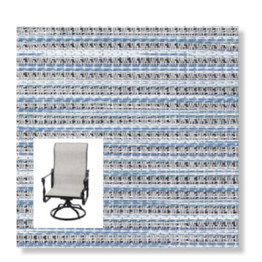 Twitchell Textilene Sunsure Tremor Steel Blue Patio Chair Replacement Sling Fabric