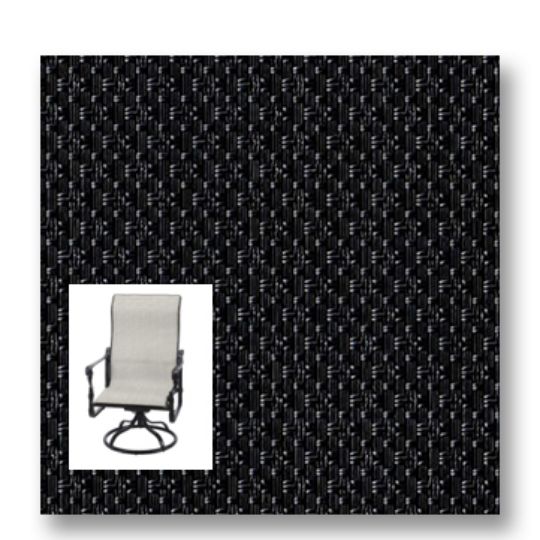 Twitchell Textilene Sunsure Patio Black Patio Chair Replacement Sling Fabric