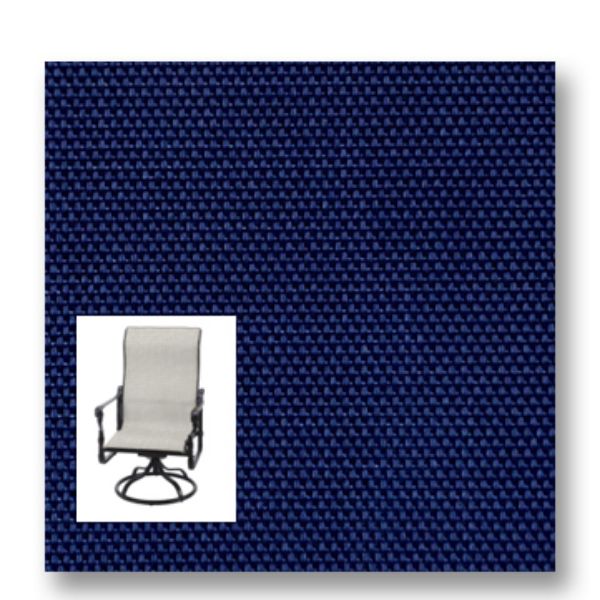 Twitchell Textilene Sunsure Sea Isle Blue Patio Chair Replacement Sling Fabric