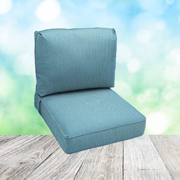 Deep Seating Patio Chair Cushions | Center Seam Style | Sunbrella