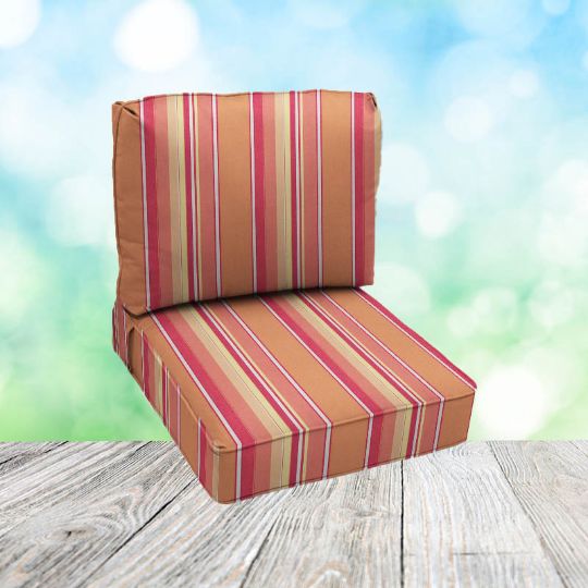 Deep Seating Patio Chair Cushions | Center Seam Style | Sunbrella
