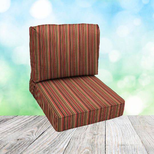 Deep Seating Patio Chair Cushions | Center Seam Style | Sunbrella
