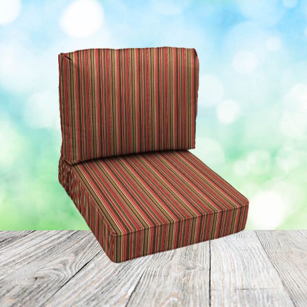 Deep Seating Patio Chair Cushions | Center Seam Style | Sunbrella