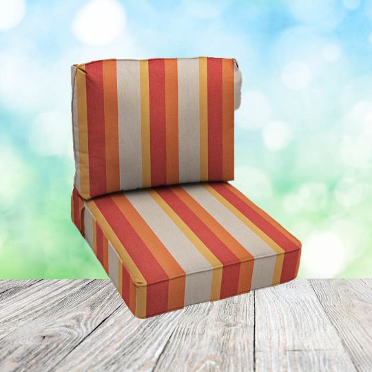 Deep Seating Patio Chair Cushions | Center Seam Style | Sunbrella
