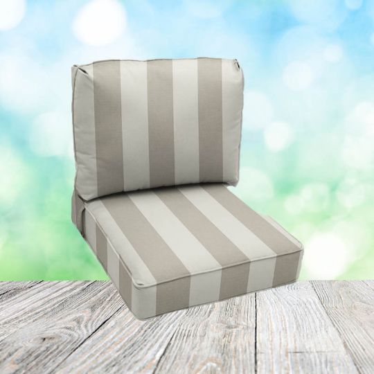 Deep Seating Patio Chair Cushions | Center Seam Style | Sunbrella