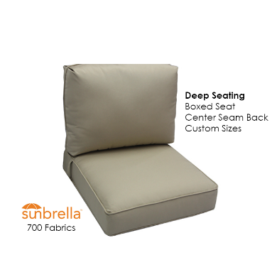 Show products in category Deep Seat Center Seam Cushions Sunbrella Fabrics Picture for category Deep Seat Center Seam Cushions Sunbrella Fabrics