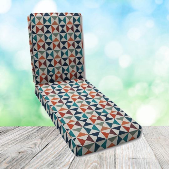 Boxed Chaise Lounge Cushion in Sunbrella Fabric by Cascadia Outdoor Cushions