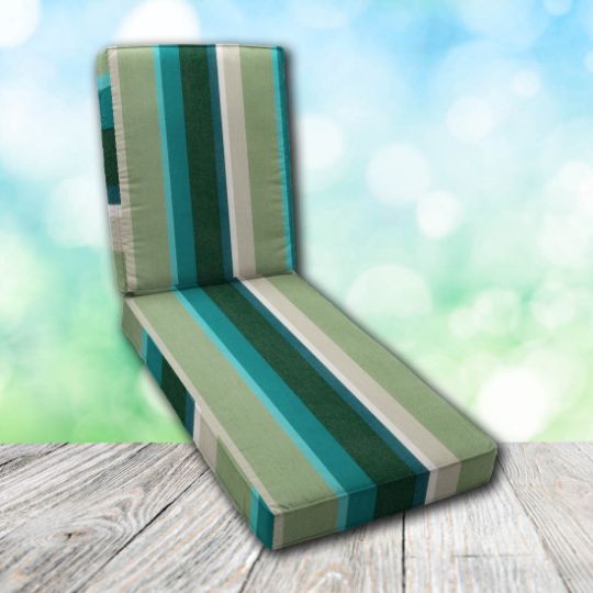 Boxed Chaise Lounge Cushion in Sunbrella Fabric by Cascadia Outdoor Cushions