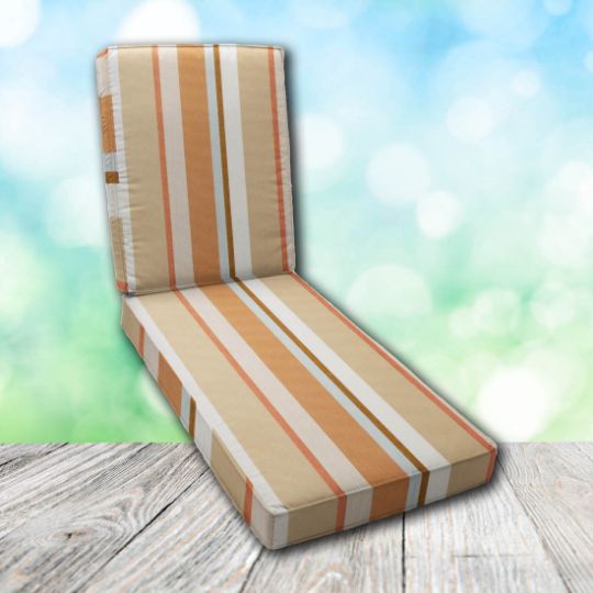 Boxed Chaise Lounge Cushion in Sunbrella Fabric by Cascadia Outdoor Cushions