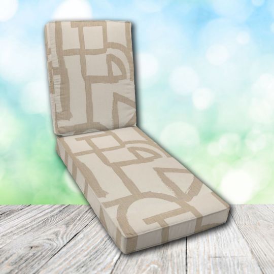 Boxed Chaise Lounge Cushion in Sunbrella Fabric by Cascadia Outdoor Cushions