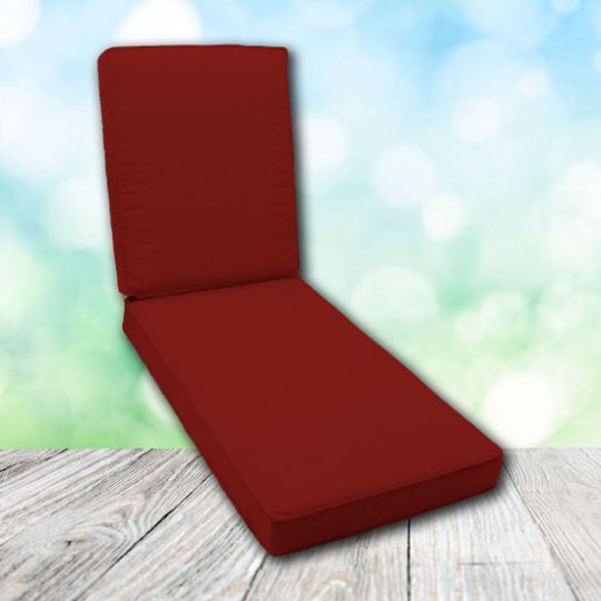 Boxed Chaise Lounge Cushion in Sunbrella Fabric by Cascadia Outdoor Cushions