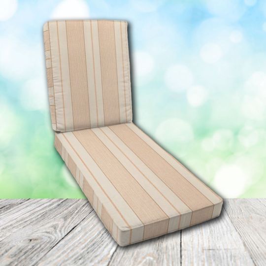 Boxed Chaise Lounge Cushion in Sunbrella Fabric by Cascadia Outdoor Cushions
