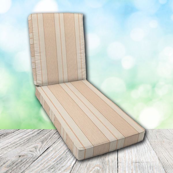 Boxed Chaise Lounge Cushion in Sunbrella Fabric by Cascadia Outdoor Cushions