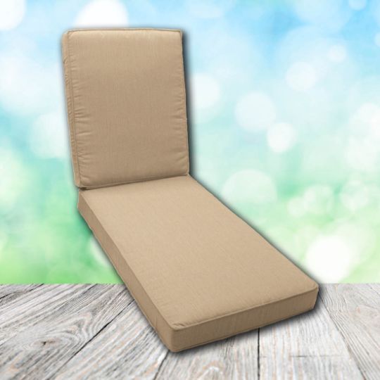 Boxed Chaise Lounge Cushion in Sunbrella Fabric by Cascadia Outdoor Cushions