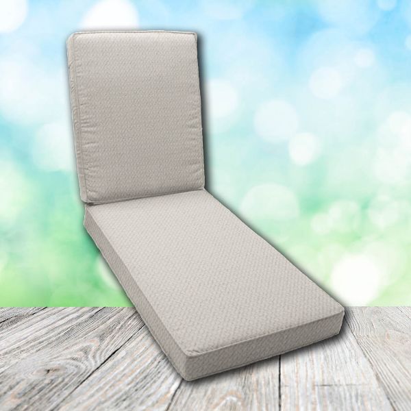 Boxed Chaise Lounge Cushion in Sunbrella Fabric by Cascadia Outdoor Cushions