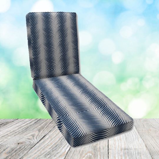 Boxed Chaise Lounge Cushion in Sunbrella Fabric by Cascadia Outdoor Cushions