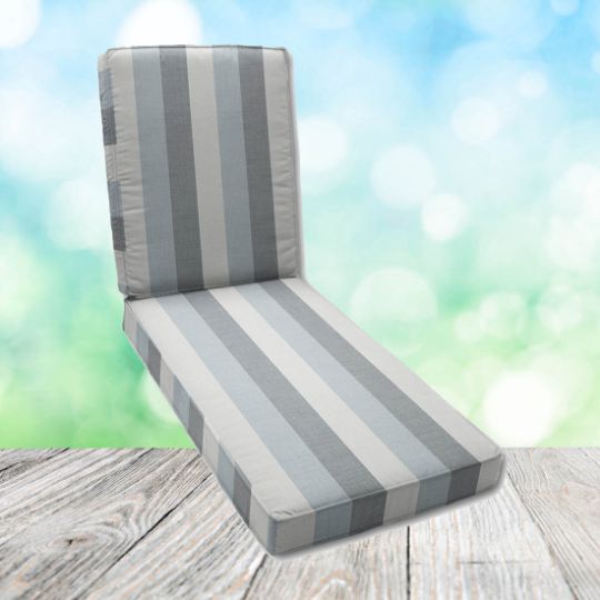 Boxed Chaise Lounge Cushion in Sunbrella Fabric by Cascadia Outdoor Cushions