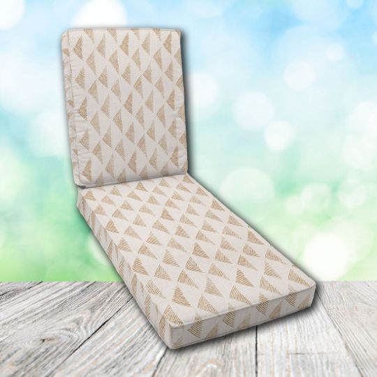 Boxed Chaise Lounge Cushion in Sunbrella Fabric by Cascadia Outdoor Cushions