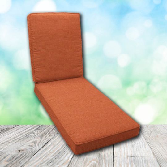 Boxed Chaise Lounge Cushion in Sunbrella Fabric by Cascadia Outdoor Cushions