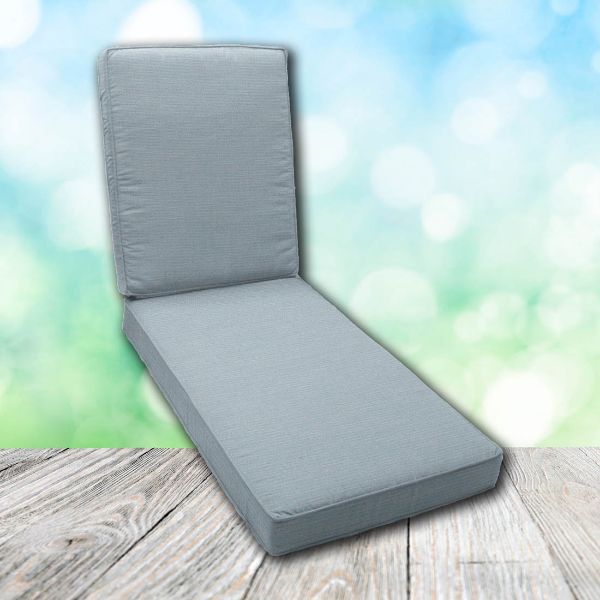 Boxed Chaise Lounge Cushion in Sunbrella Fabric by Cascadia Outdoor Cushions