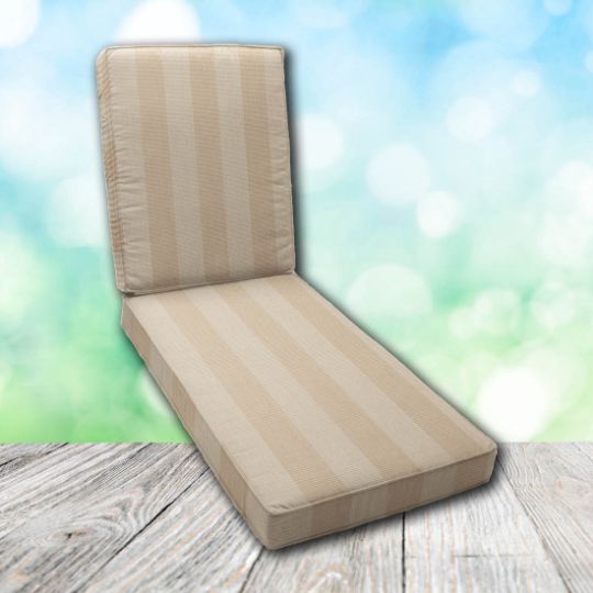 Boxed Chaise Lounge Cushion in Sunbrella Fabric by Cascadia Outdoor Cushions
