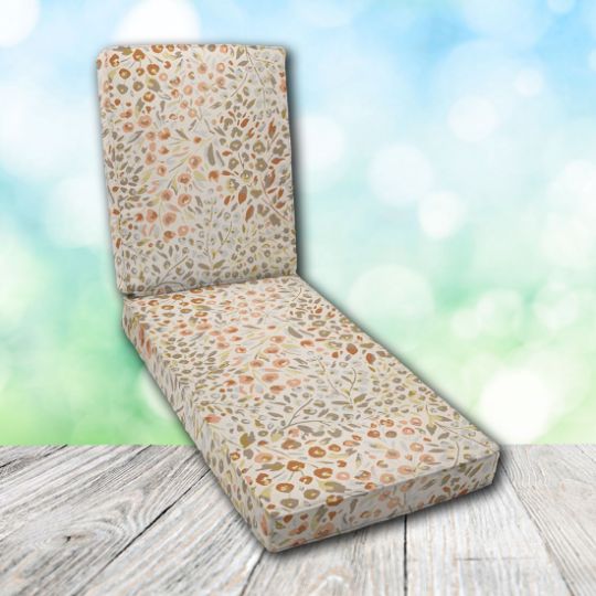 Boxed Chaise Lounge Cushion in Sunbrella Fabric by Cascadia Outdoor Cushions