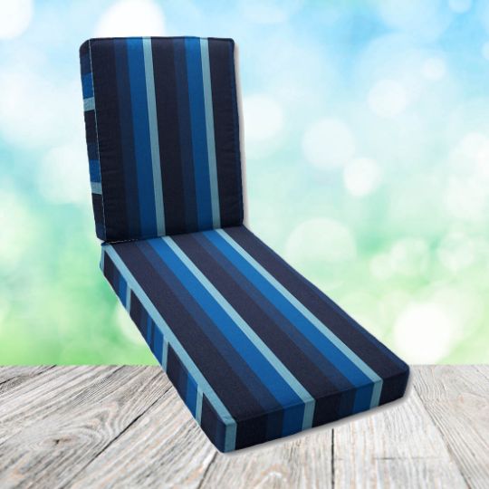 Boxed Chaise Lounge Cushion in Sunbrella Fabric by Cascadia Outdoor Cushions