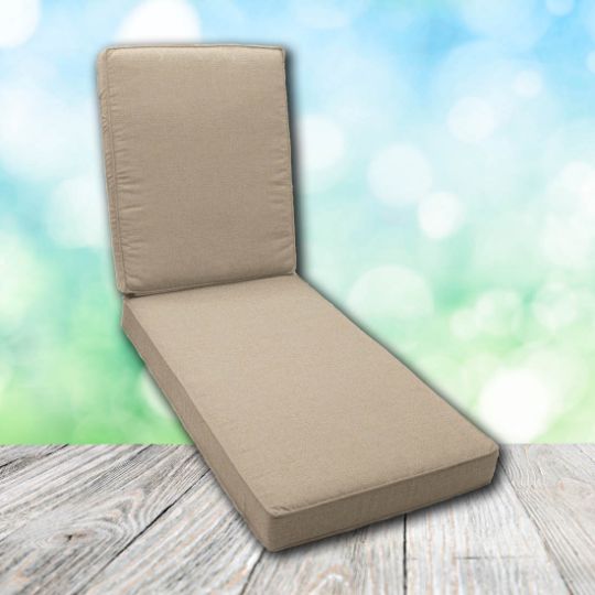 Boxed Chaise Lounge Cushion in Sunbrella Fabric by Cascadia Outdoor Cushions