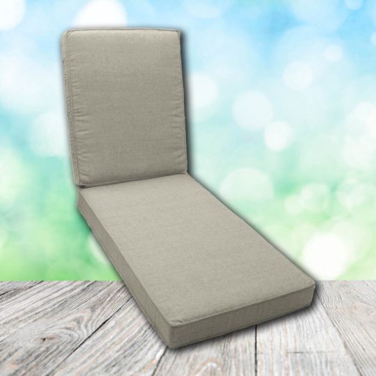 Boxed Chaise Lounge Cushion in Sunbrella Fabric by Cascadia Outdoor Cushions