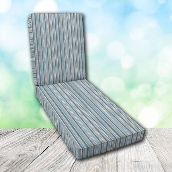 Boxed Chaise Lounge Cushion in Sunbrella Fabric by Cascadia Outdoor Cushions