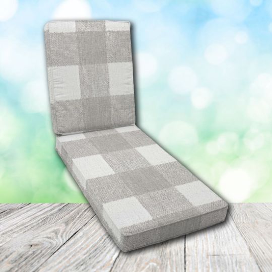 Boxed Chaise Lounge Cushion in Sunbrella Fabric by Cascadia Outdoor Cushions